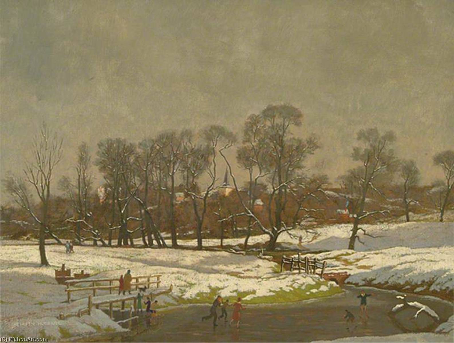 Snow At Litlington, East Sussex — Eric Hesketh Hubbard