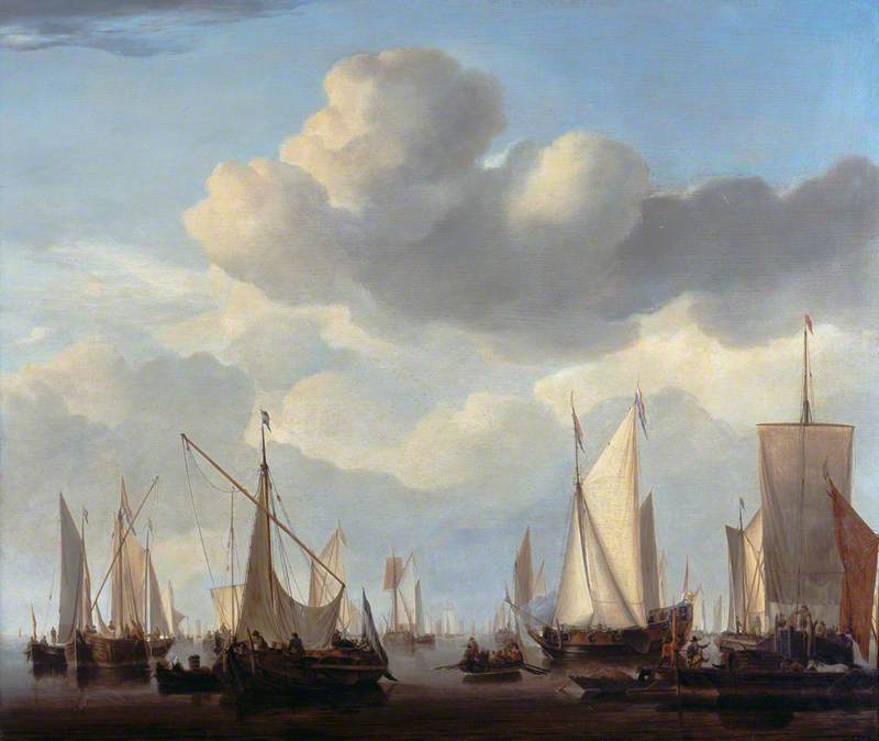 Shipping In A Calm — Willem Van De Velde The Elder