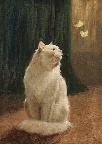 White Cat And Two Brimstone — Arthur Heyer
