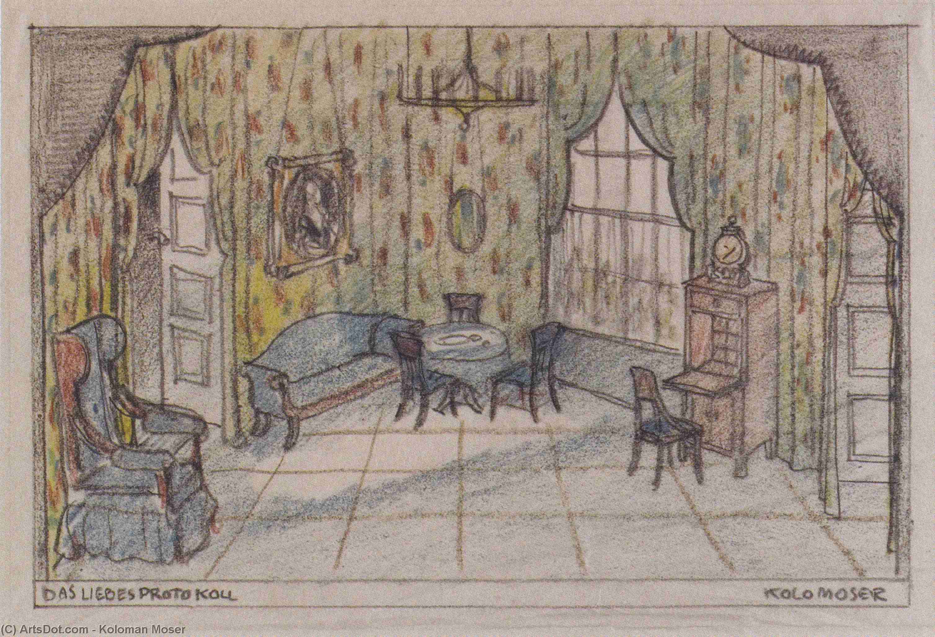 Stage Design For 'the Minutes Of Love' By Edward Bauersfeld — Koloman Moser