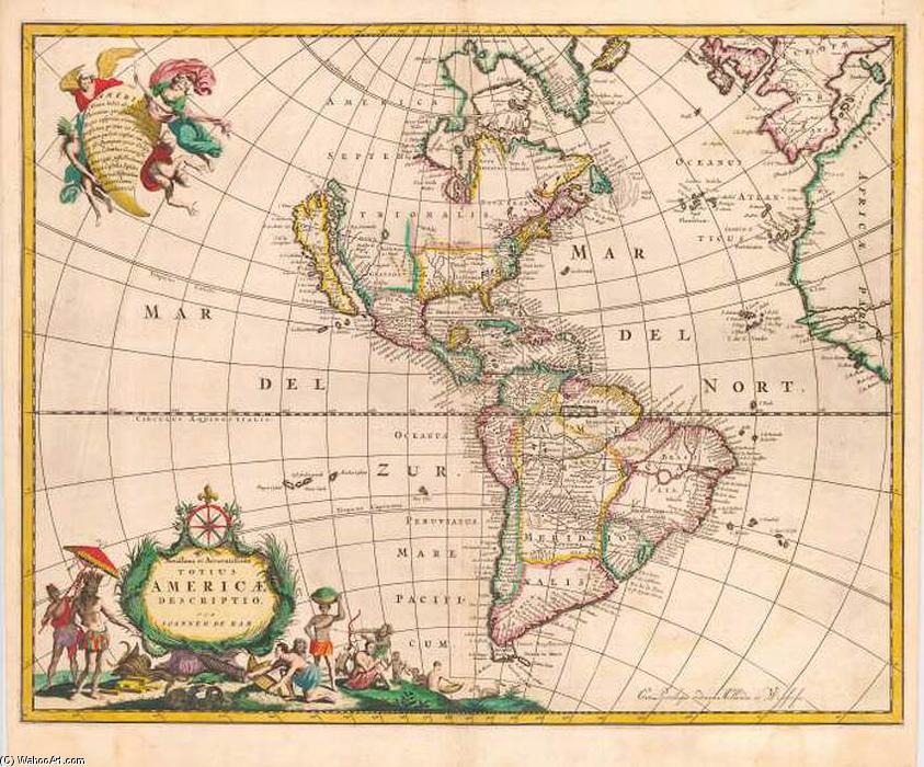 Novissima Et Accuratissima Totius Americae Descriptio — Johannes De Ram
