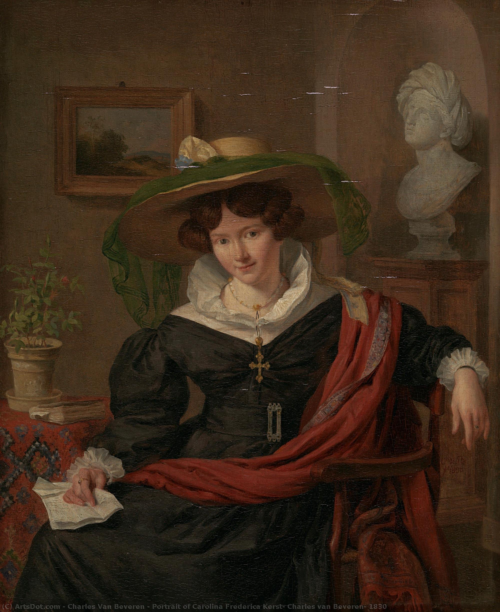 Portrait Of Carolina Frederica Kerst, Charles Van Beveren, 1830 — Charles Van Beveren