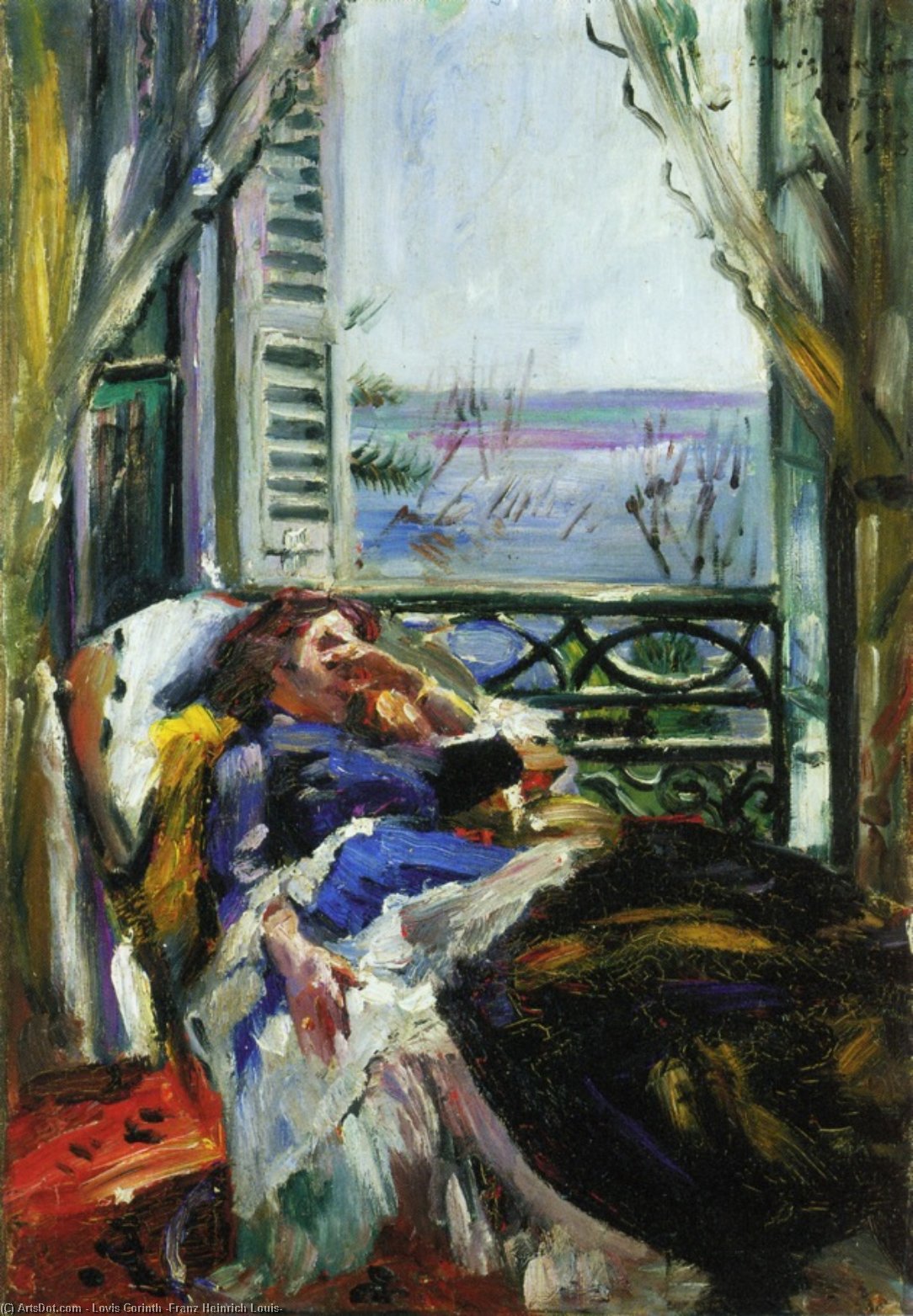 Woman In A Deck Chair By The Window — Lovis Corinth