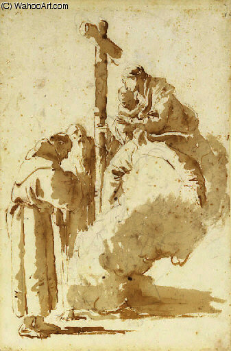 The Madonna And Child Adored By Saint Anthony And An Abbot — Ђовани Батиста Тијеполо