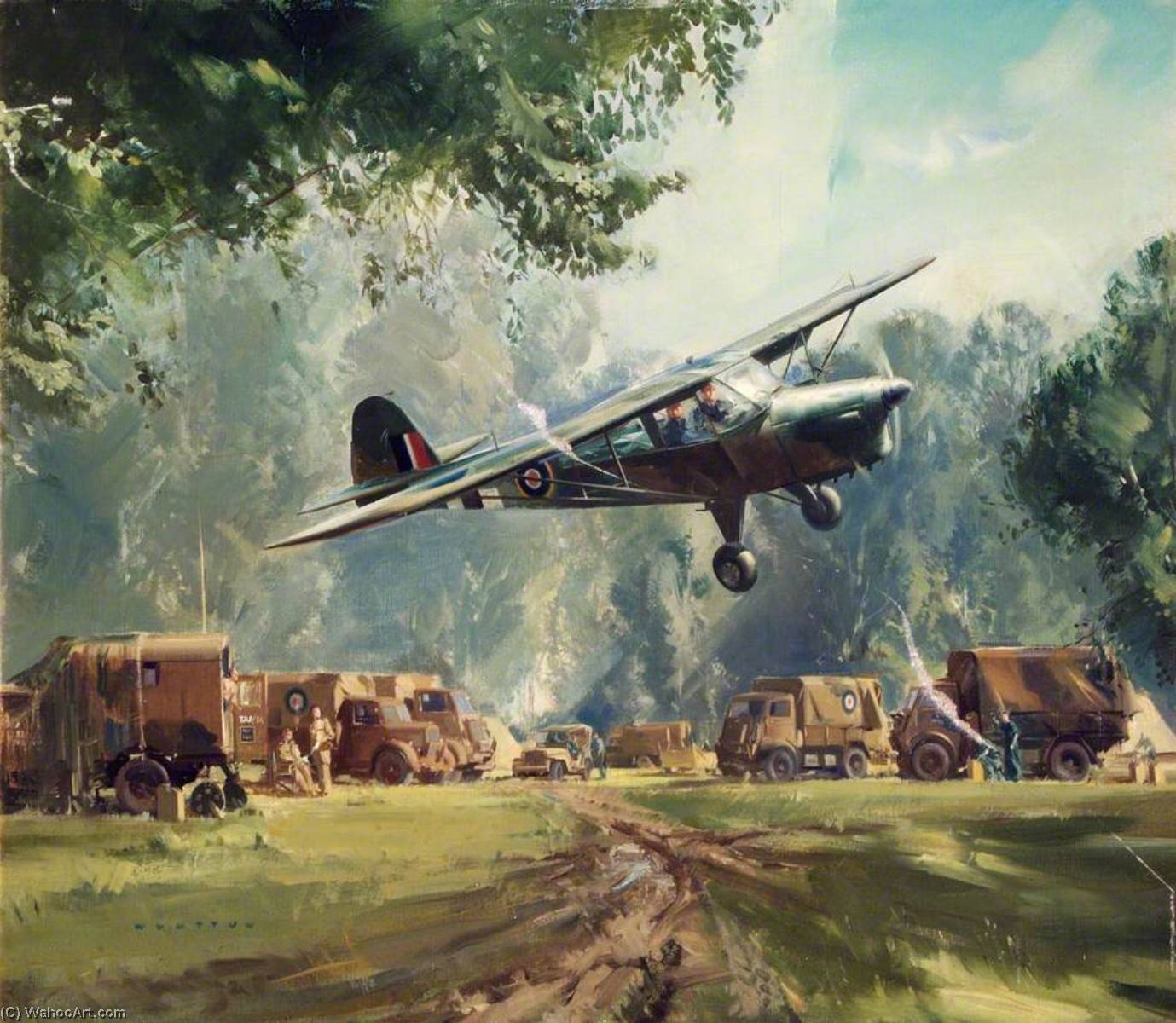 Auster Over Raf Advanced Observation Post, France — Frank Wootton