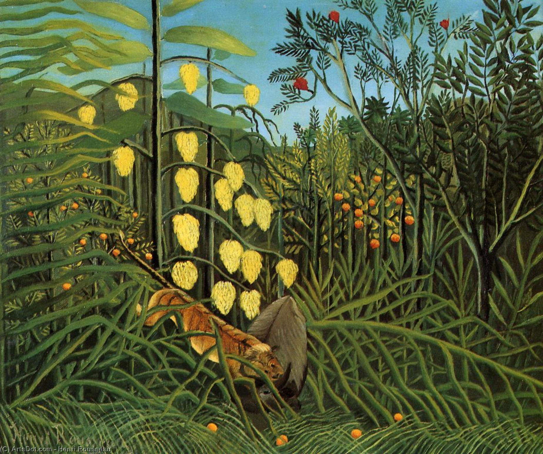 Combat Of A Tiger And A Buffalo — Henri Julien Félix Rousseau (le Douanier)