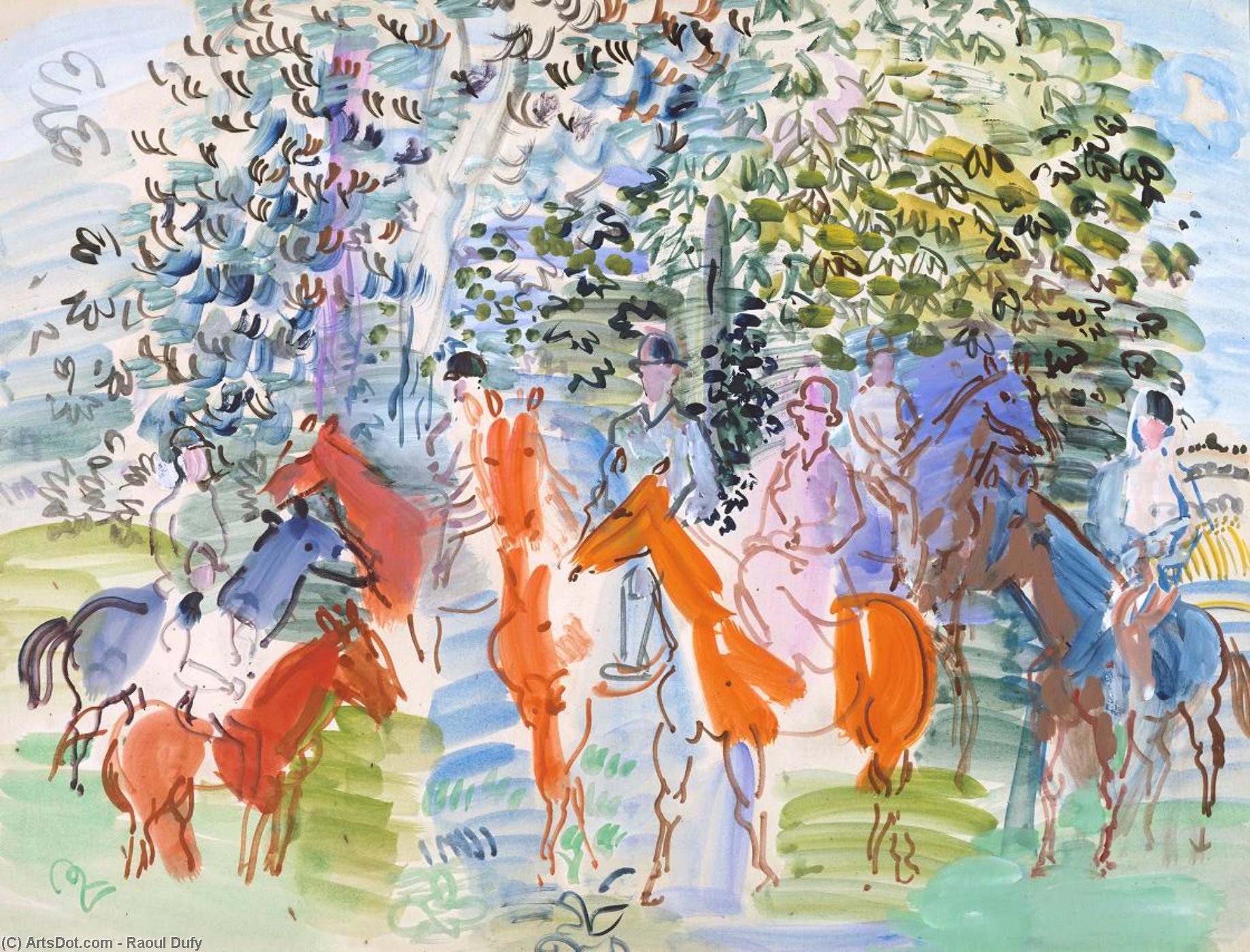 The Kessler Family On Horseback — Raoul Dufy
