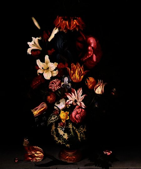 Still Life Of Flowers On A Stone Ledge — Bartholomeus Assteyn