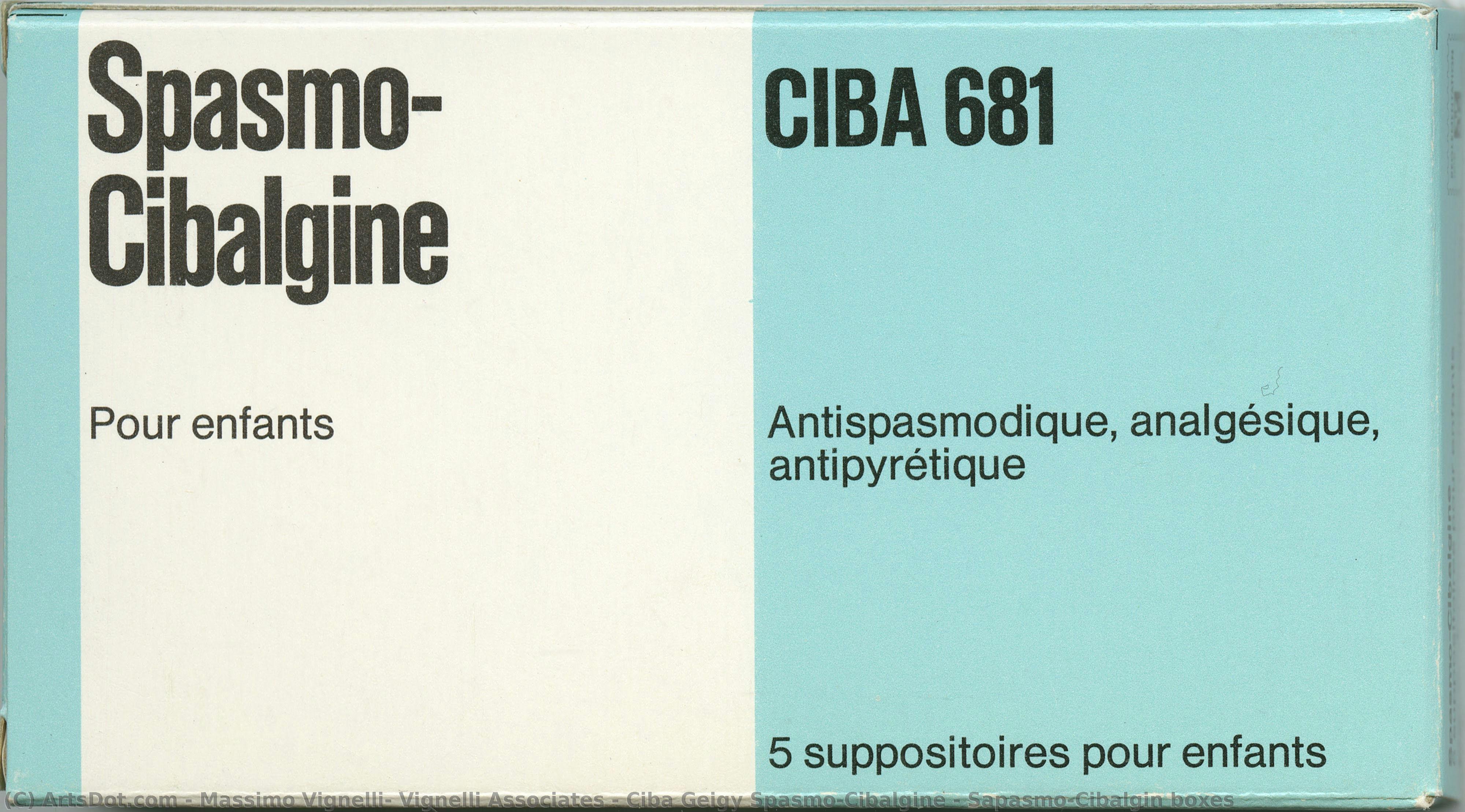 Ciba Geigy Spasmo-cibalgine / Sapasmo-cibalgin Boxes — Massimo Vignelli, Vignelli Associates