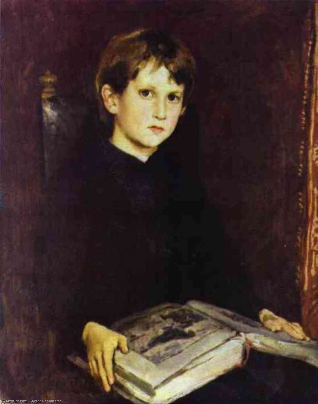 Portrait Of Michael Vasnetsov, The Artist's Son — Victor Vasnetsov