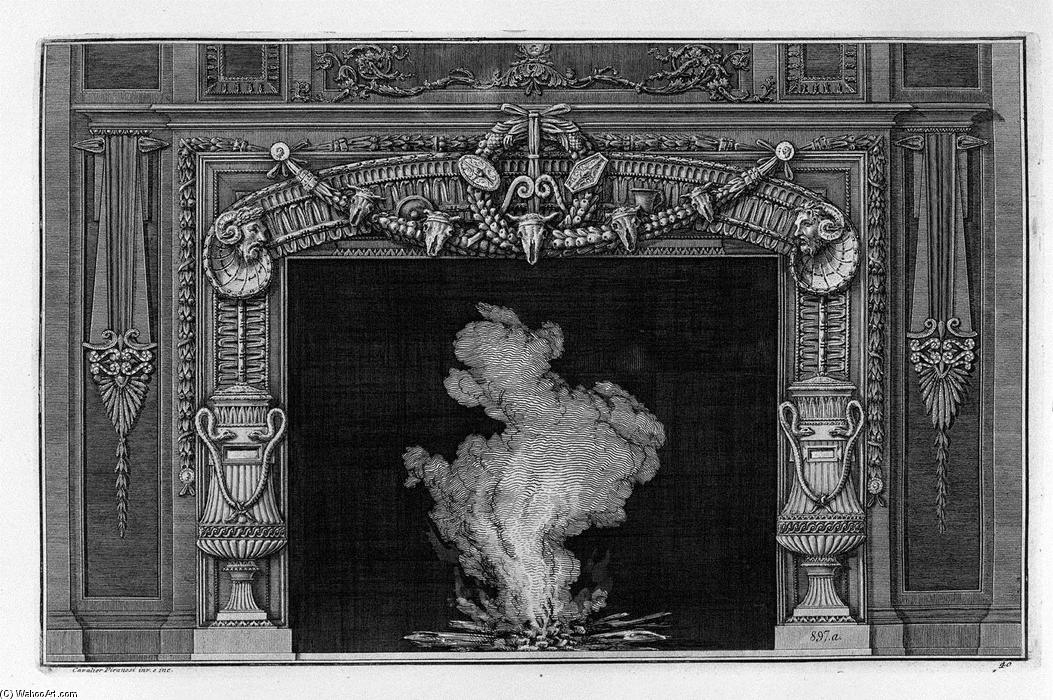 Fireplace: Two Vases On The Sides With Snakes — Giovanni Battista Piranesi