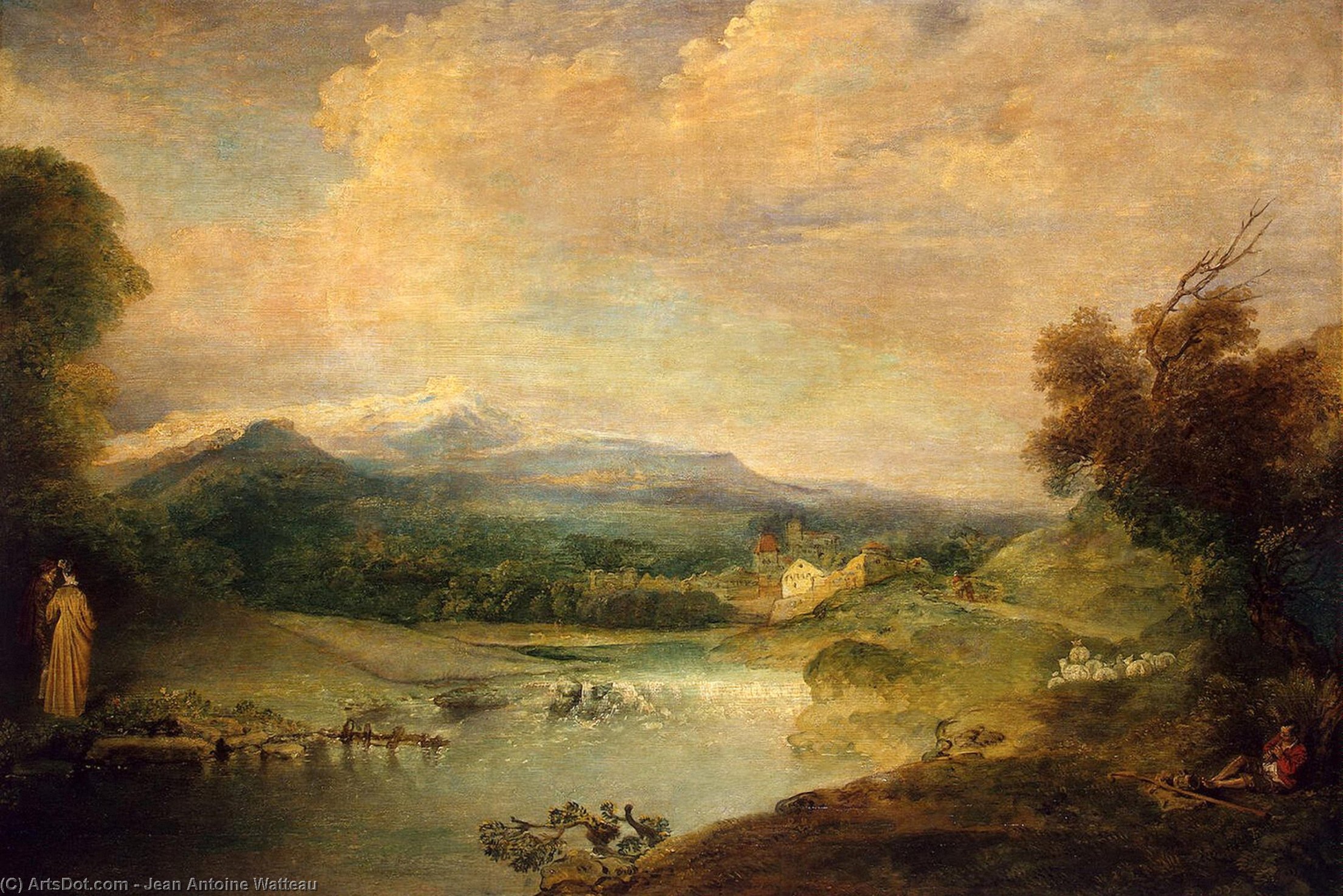 Landscape In A Venetian Manner — Jean-antoine Watteau