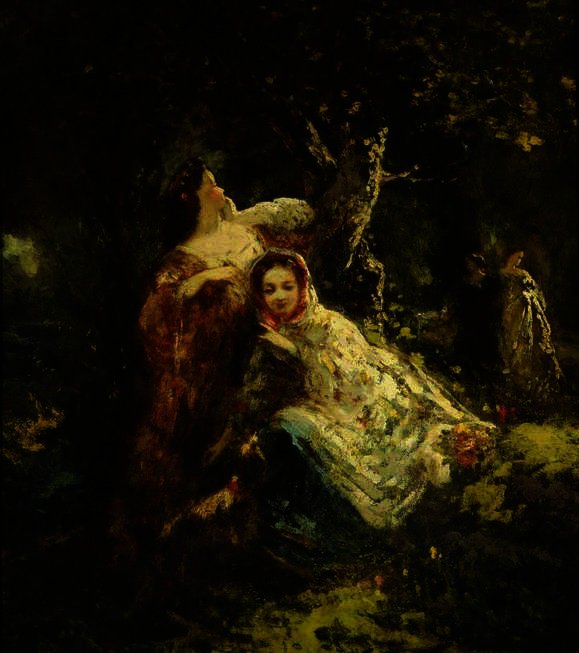 Echo In The Wood — Adolphe Joseph Thomas Monticelli