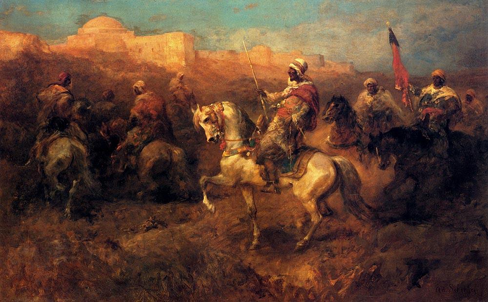 Arab Horsemen On The March — Adolf Schreyer
