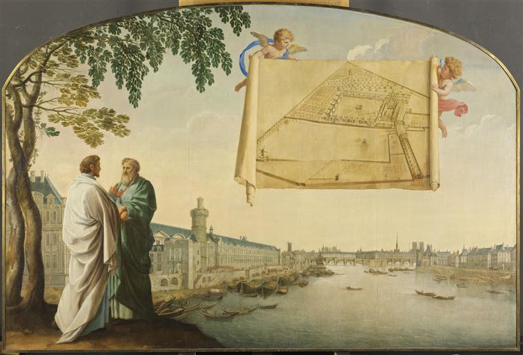 Plan De La Chartreuse De Paris Porte Par Deux Anges — Eustache Le Sueur (lesueur)
