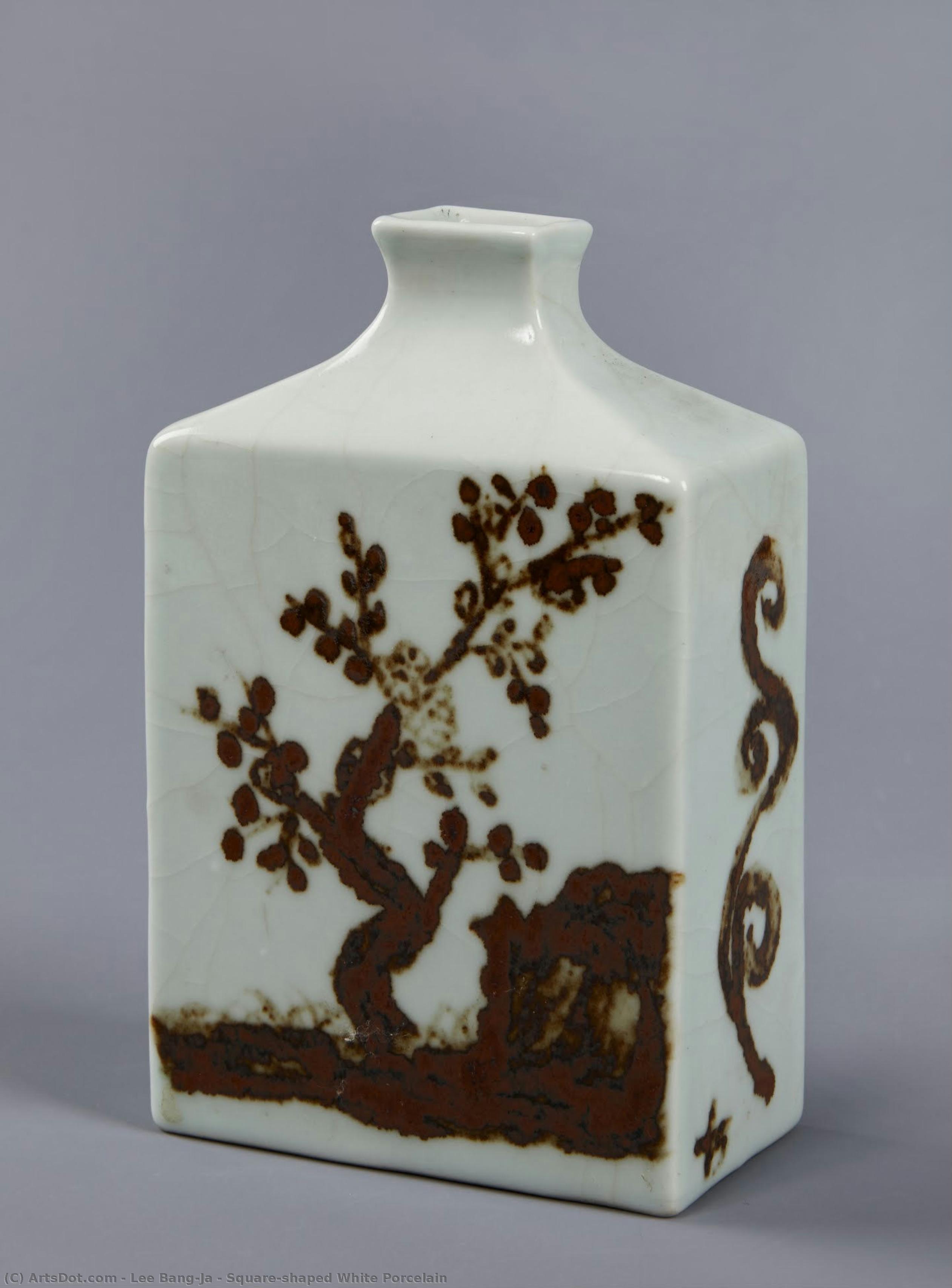 Square-shaped White Porcelain — Lee Bang-ja