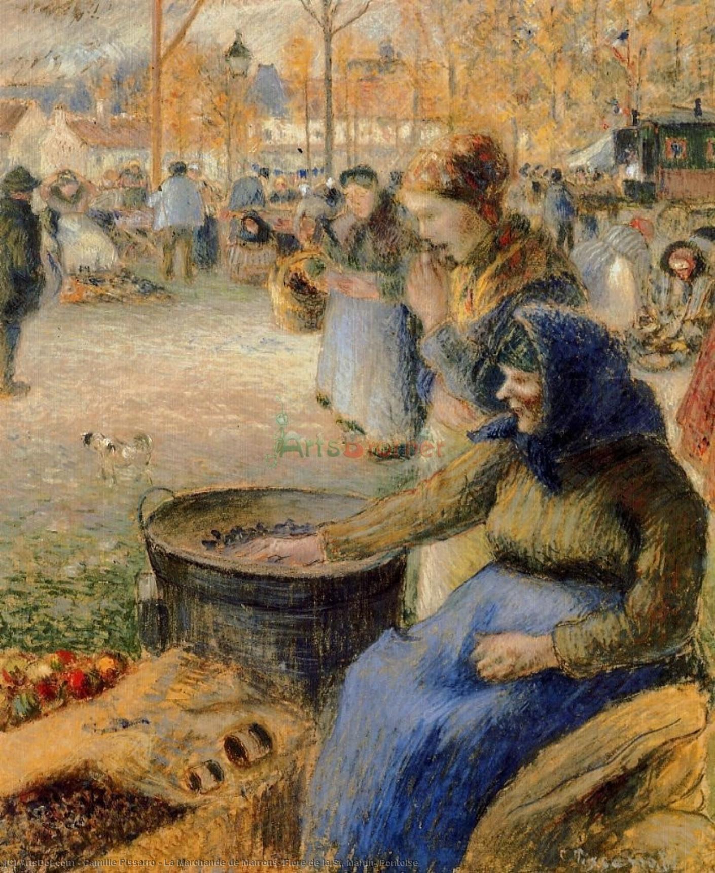 La Marchande De Marrons, Fiore De La St. Martin, Pontoise — ピサロ