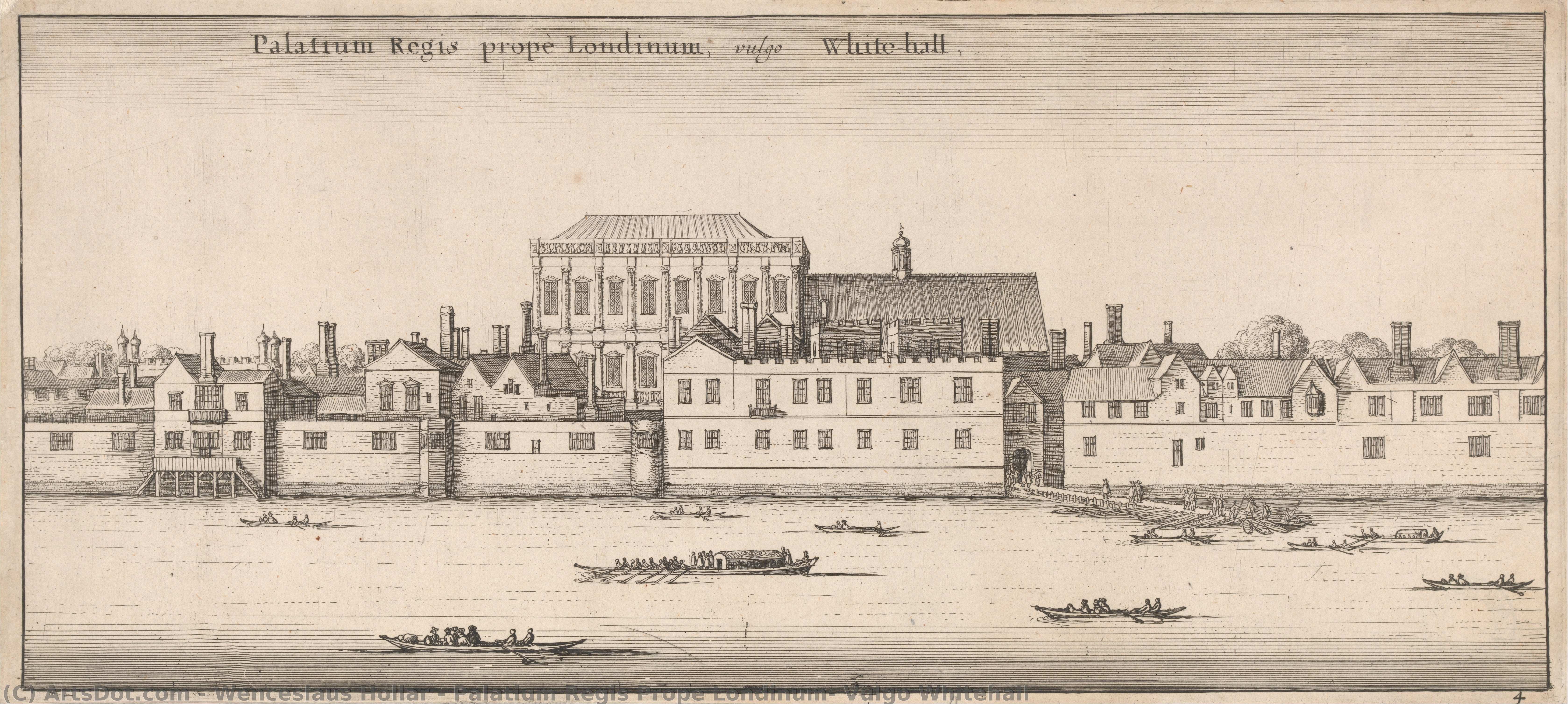 Palatium Regis Prope Londinum, Vulgo Whitehall — Wenceslaus Hollar