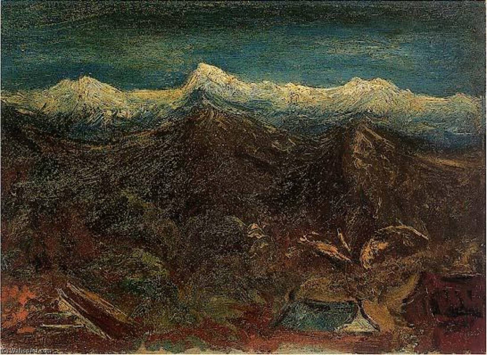 English Snow Of Mt. Yu Chen Cheng Po 1947 Wood Oil Painting 24×33cm 中文 玉山積雪 陳澄波 1947 木板‧油彩 24×33cm。 — Chen Cheng Po