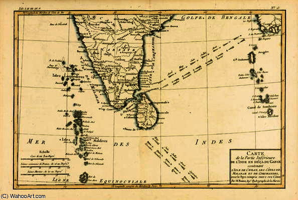 Southern India And Ceylon, From 'atlas De Toutes Les Parties Connues Du Globe Terrestre' By Guillaum — Rigobert Bonne (charles Marie Rigobert Bonne)