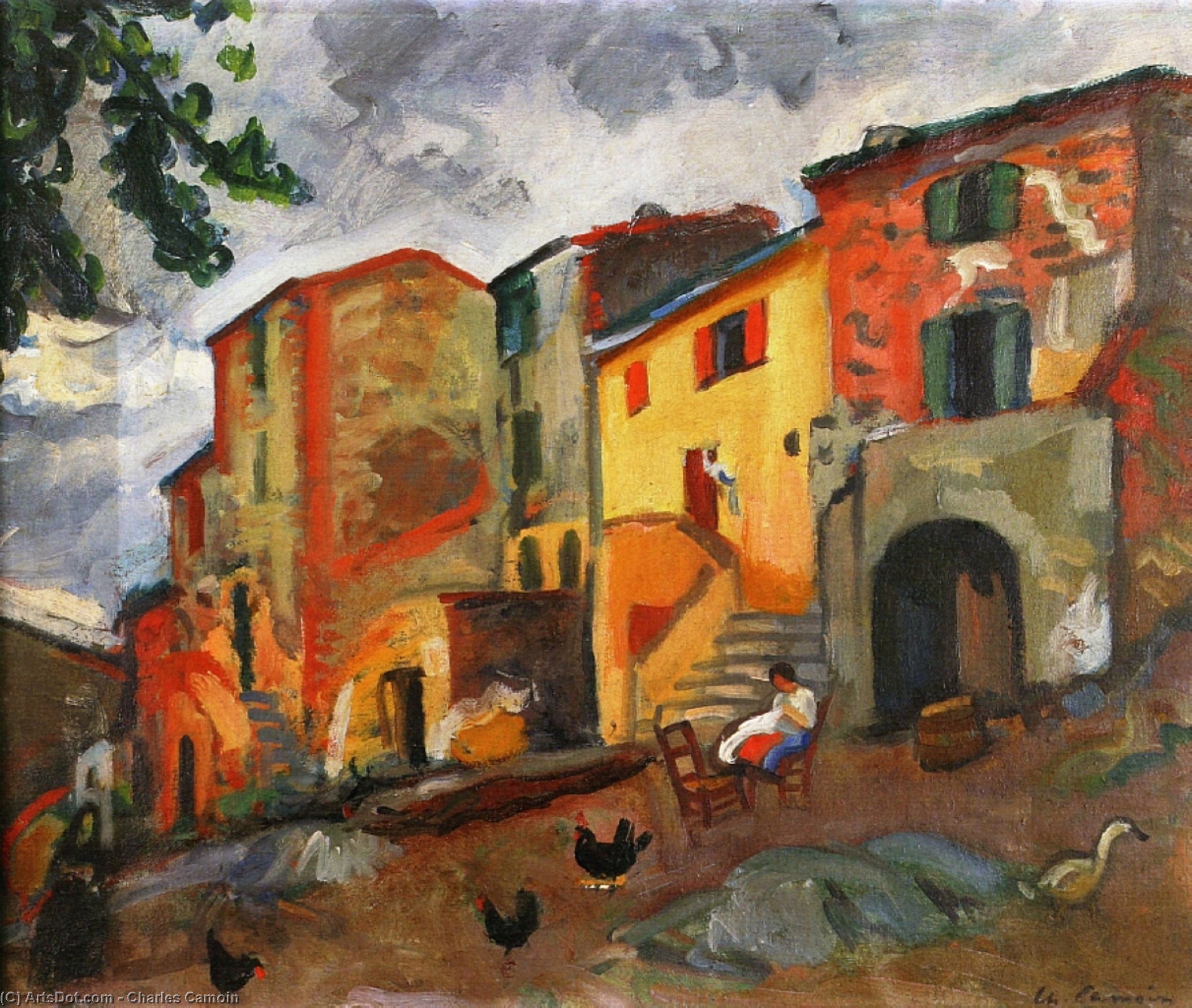 Village Street, Collioure — Charles Camoin