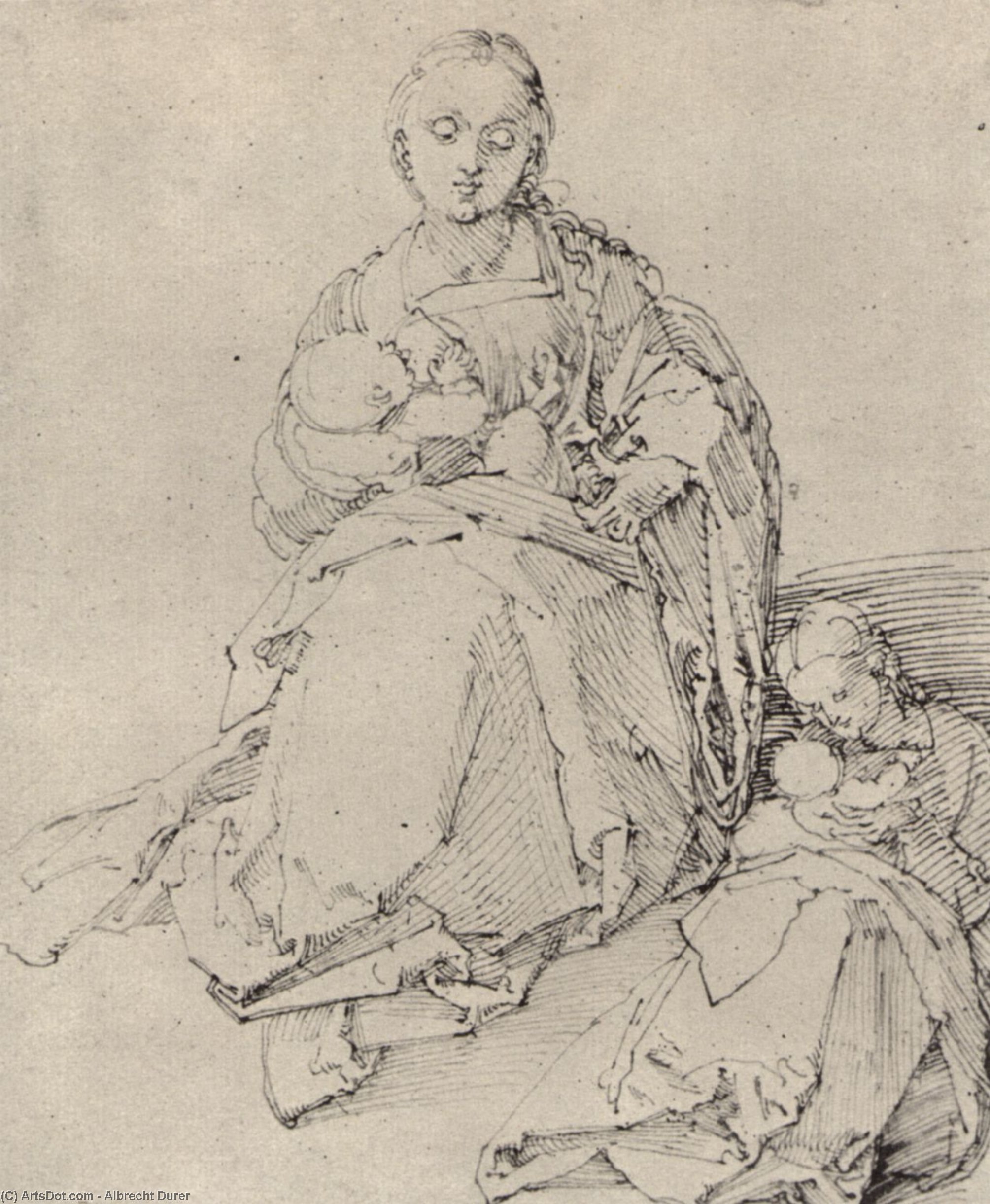 Studienblatt Mit Maria Und Kind — Albrecht Dürer