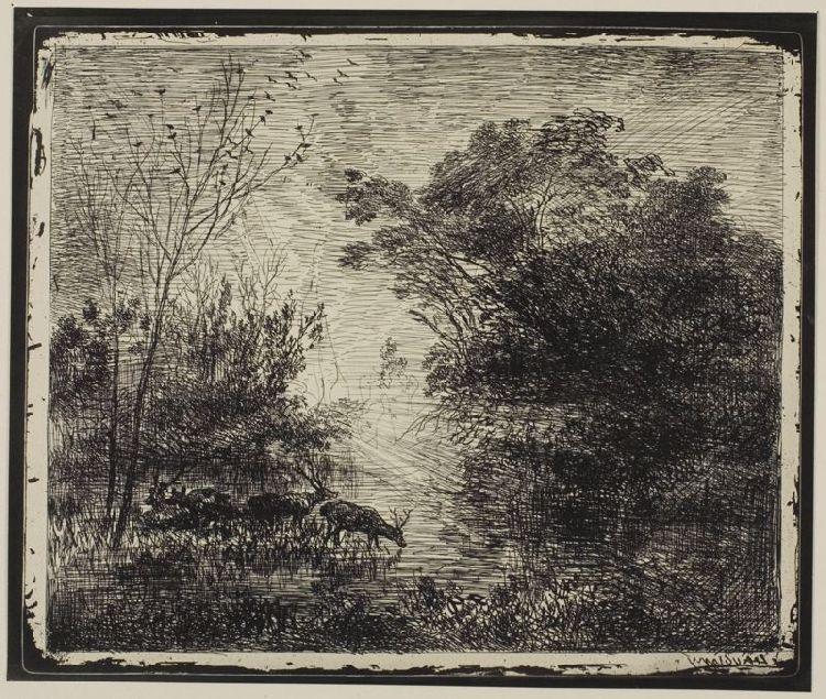 Stags — Charles-françois Daubigny
