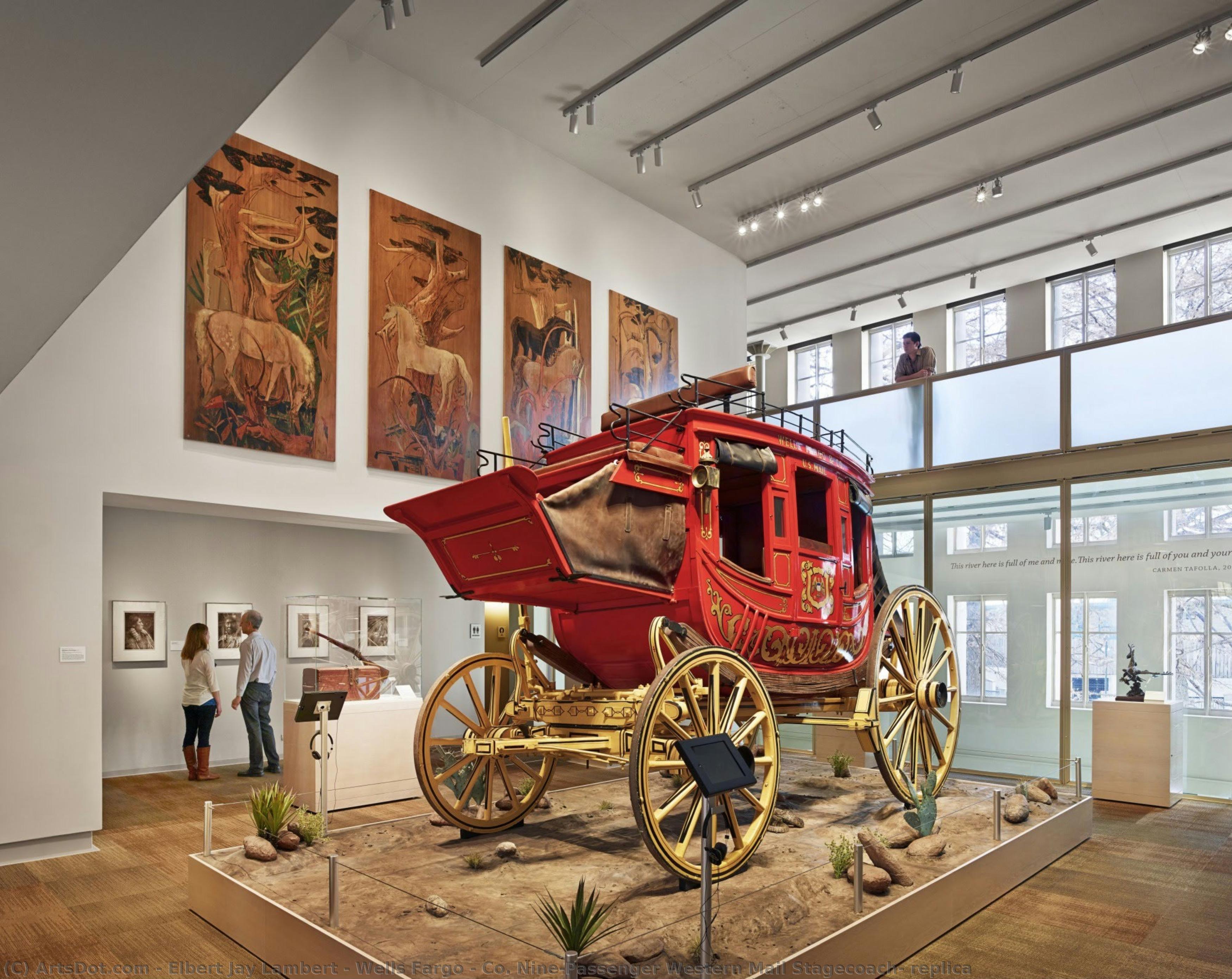 Wells Fargo & Co. Nine-passenger Western Mail Stagecoach, Replica — Elbert Jay Lambert