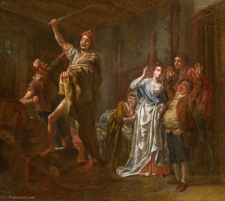 Don Quixote’s Battle With The Wine Skins — Francis Hayman