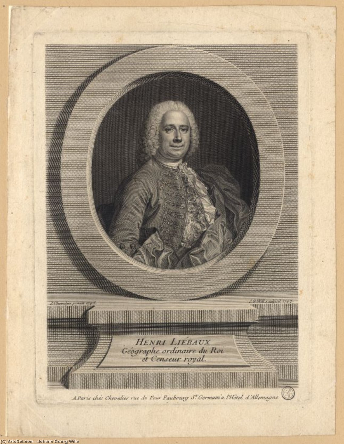 Henri Liebaux, Ordinary Geographer Of The King And Royal Censor — Johann Georg Wille