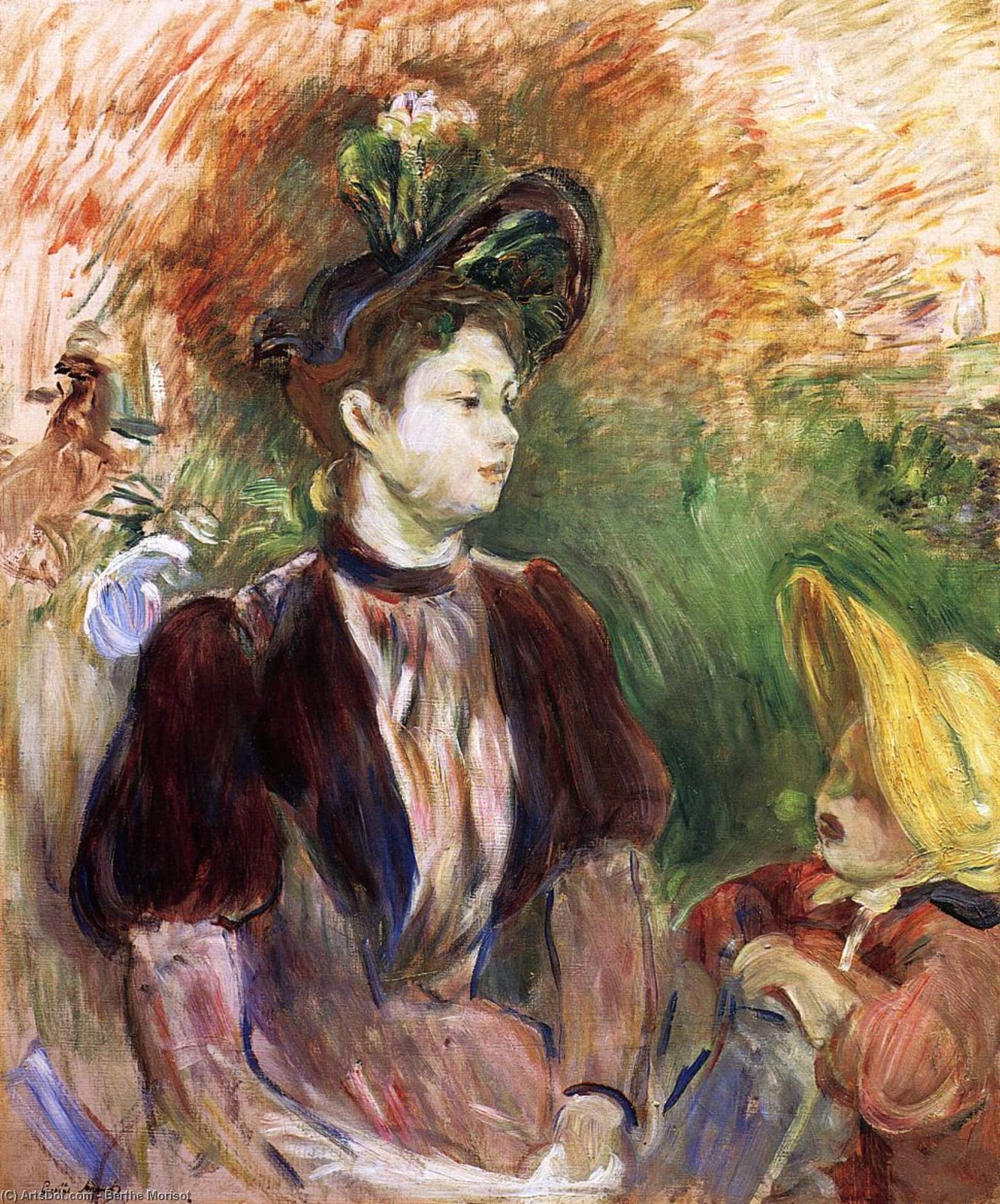 Young Woman And Child, Avenue Du Bois — Berthe Morisot