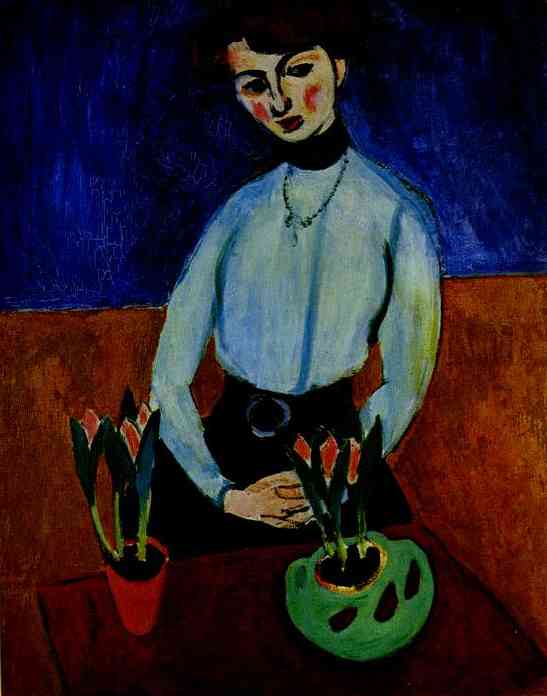 Girl With Tulips (portrait Of Jeanne Vaderin — Henri Matisse
