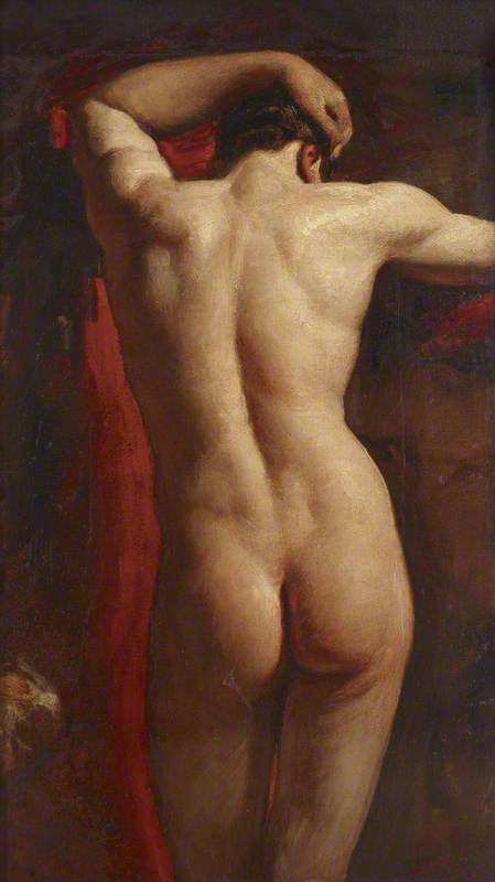 Academic Study Of A Male Nude, Seen From Behind — William Etty