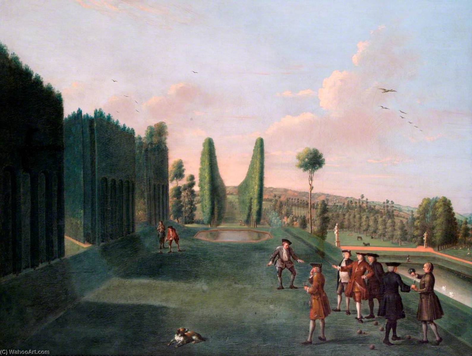 The Bowling Green And The Octagon Pond, Hartwell House, Buckinghamshire — Balthasar Nebot
