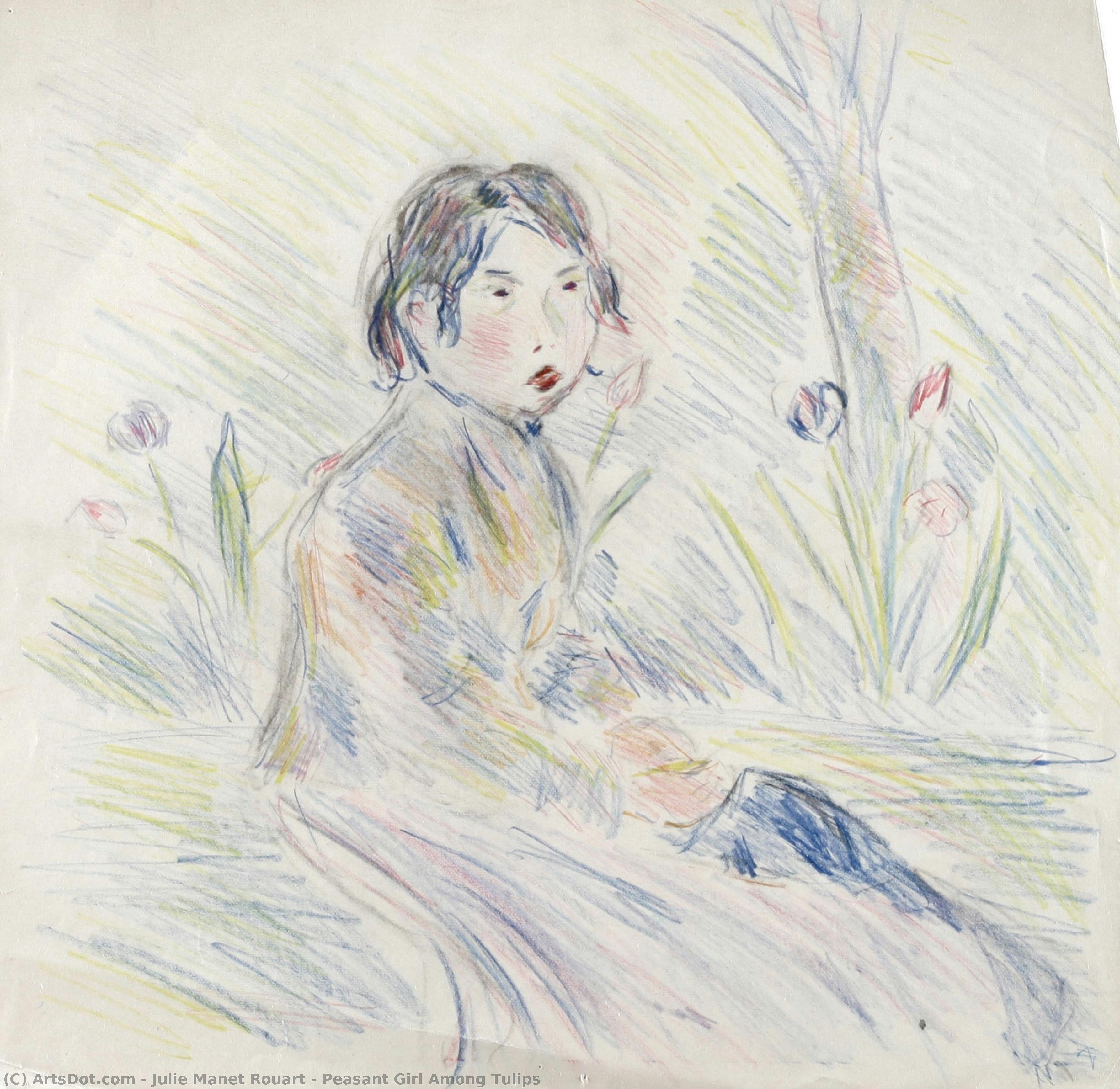 Peasant Girl Among Tulips — Julie Manet Rouart
