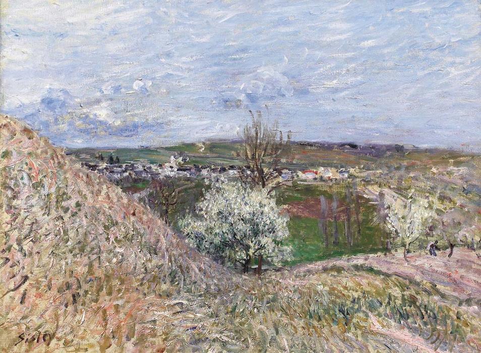 Hauteurs Du Saint Mammes Au Printemps — Alfred Sisley