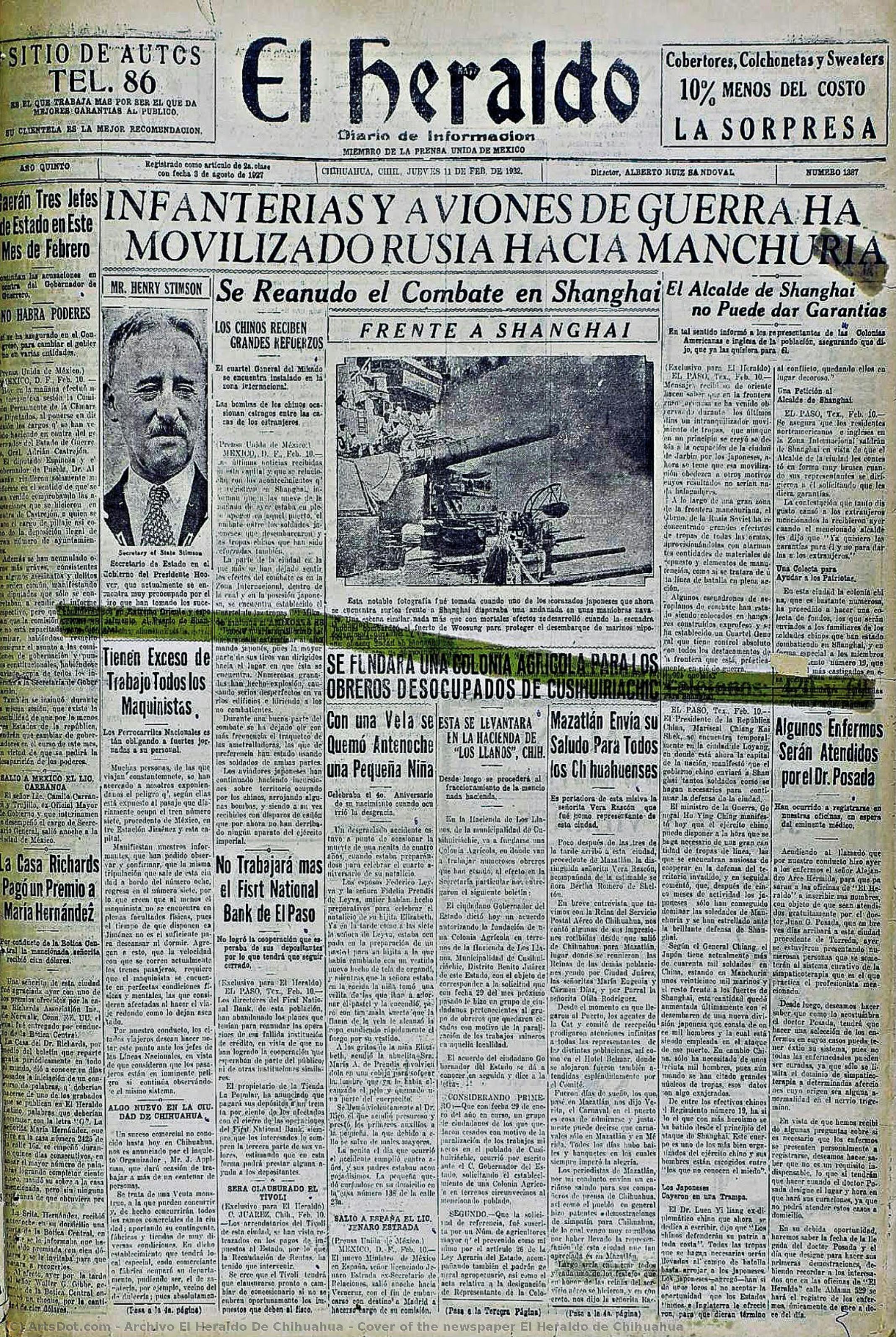 Cover Of The Newspaper El Heraldo De Chihuahua — Archivo El Heraldo De Chihuahua