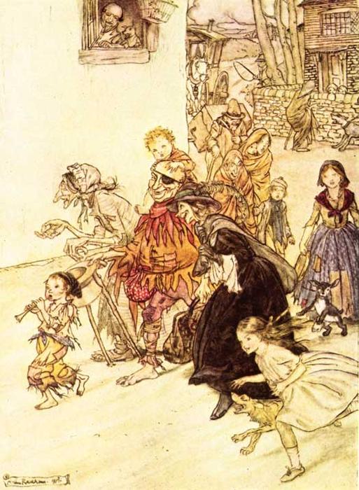 Hark! Hark! The Dogs Do Bark! — Arthur Rackham