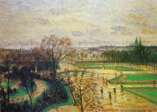 The Tuileries Gardens In Rain — Camille Pissarro