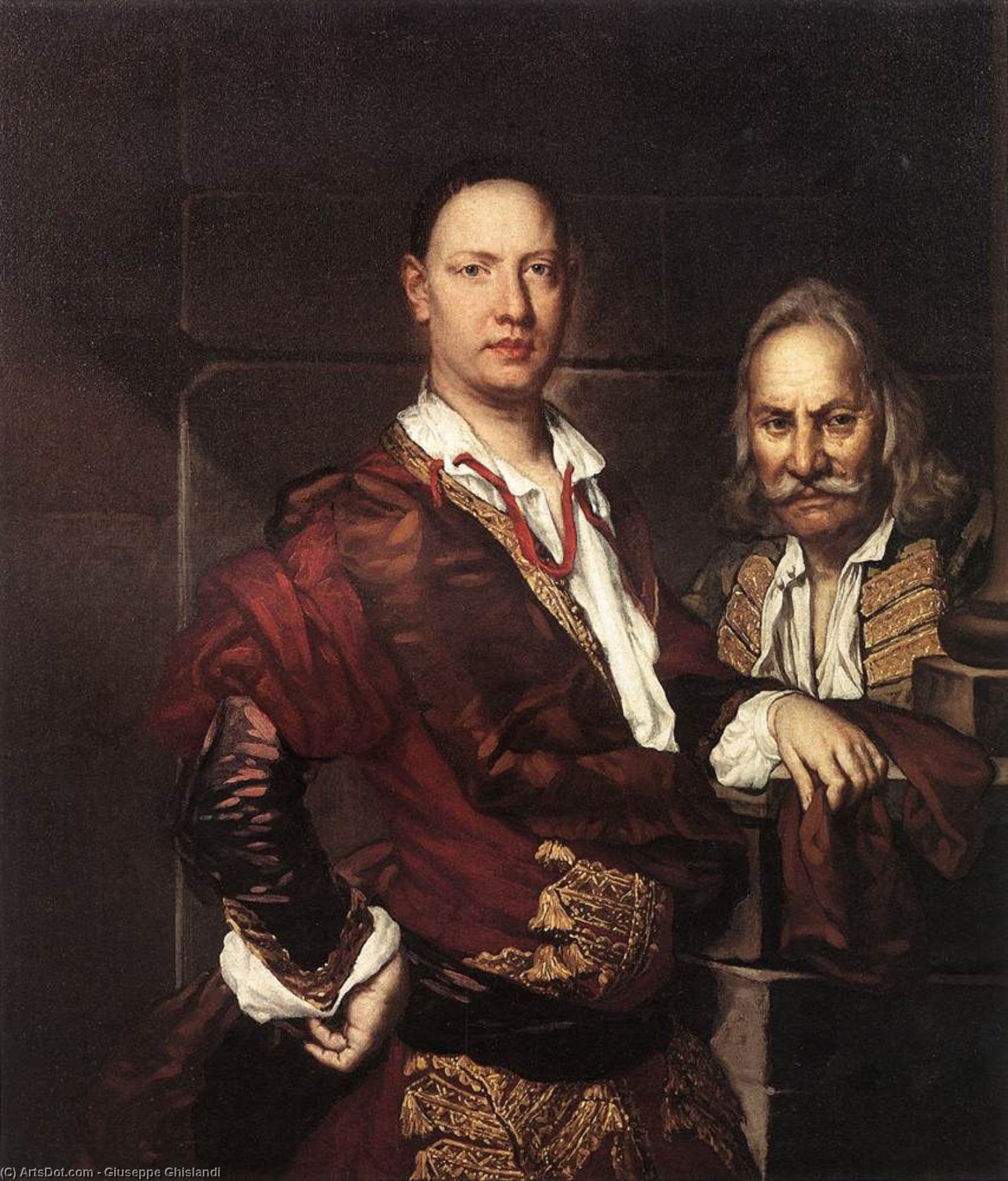Portrait Of Giovanni Secco Suardo And His Servant — Giuseppe Ghislandi