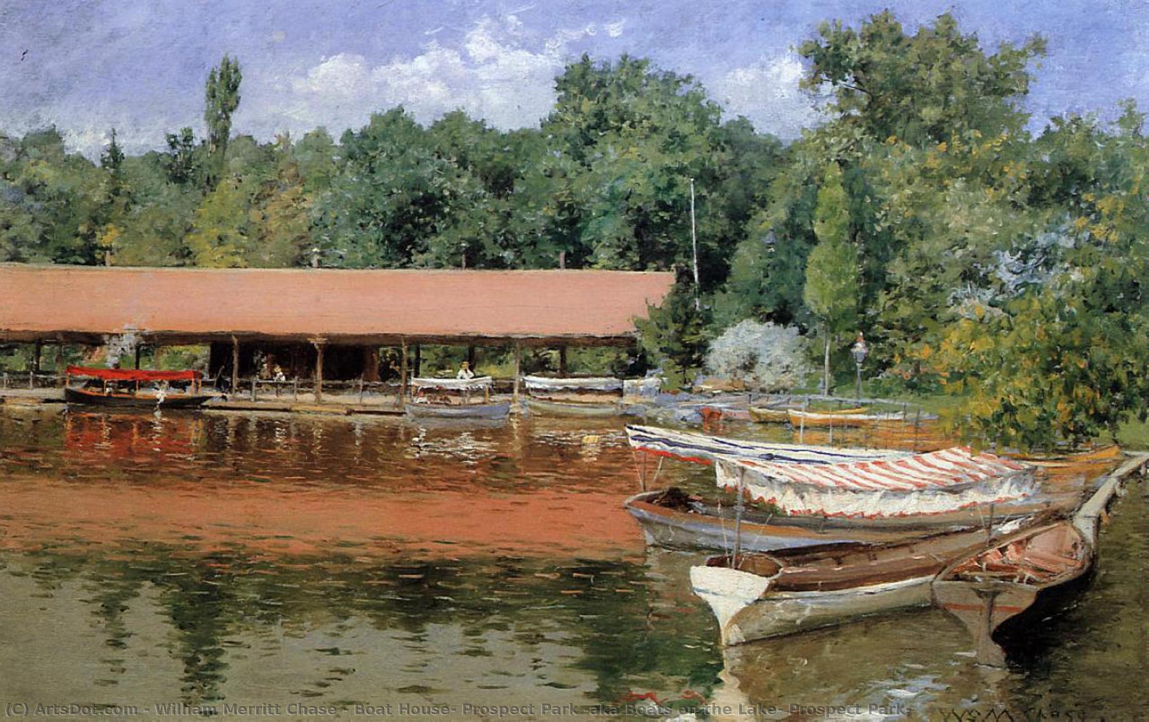 Boat House, Prospect Park (aka Boats On The Lake, Prospect Park) — William Merritt Chase