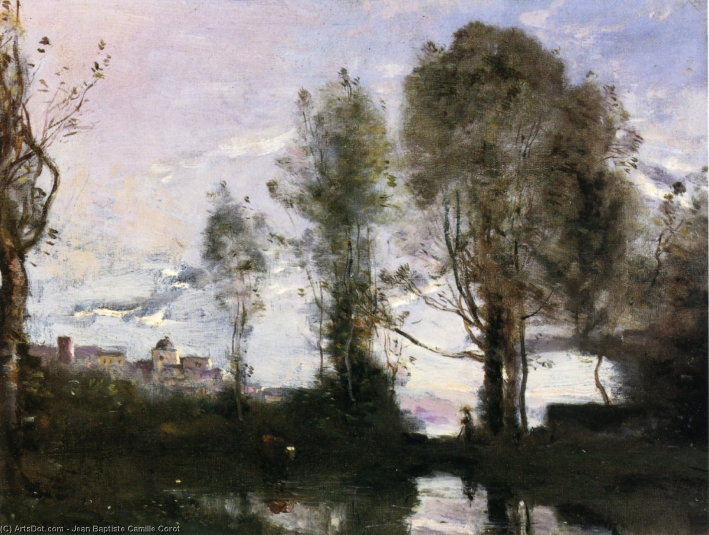 Am Ufer Eines Sees (auch Bekannt Als Souvenir Aus Italien) — Jean-baptiste-camille Corot