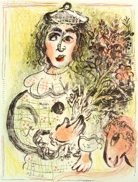 Clown With Flowers — Марк Шагал