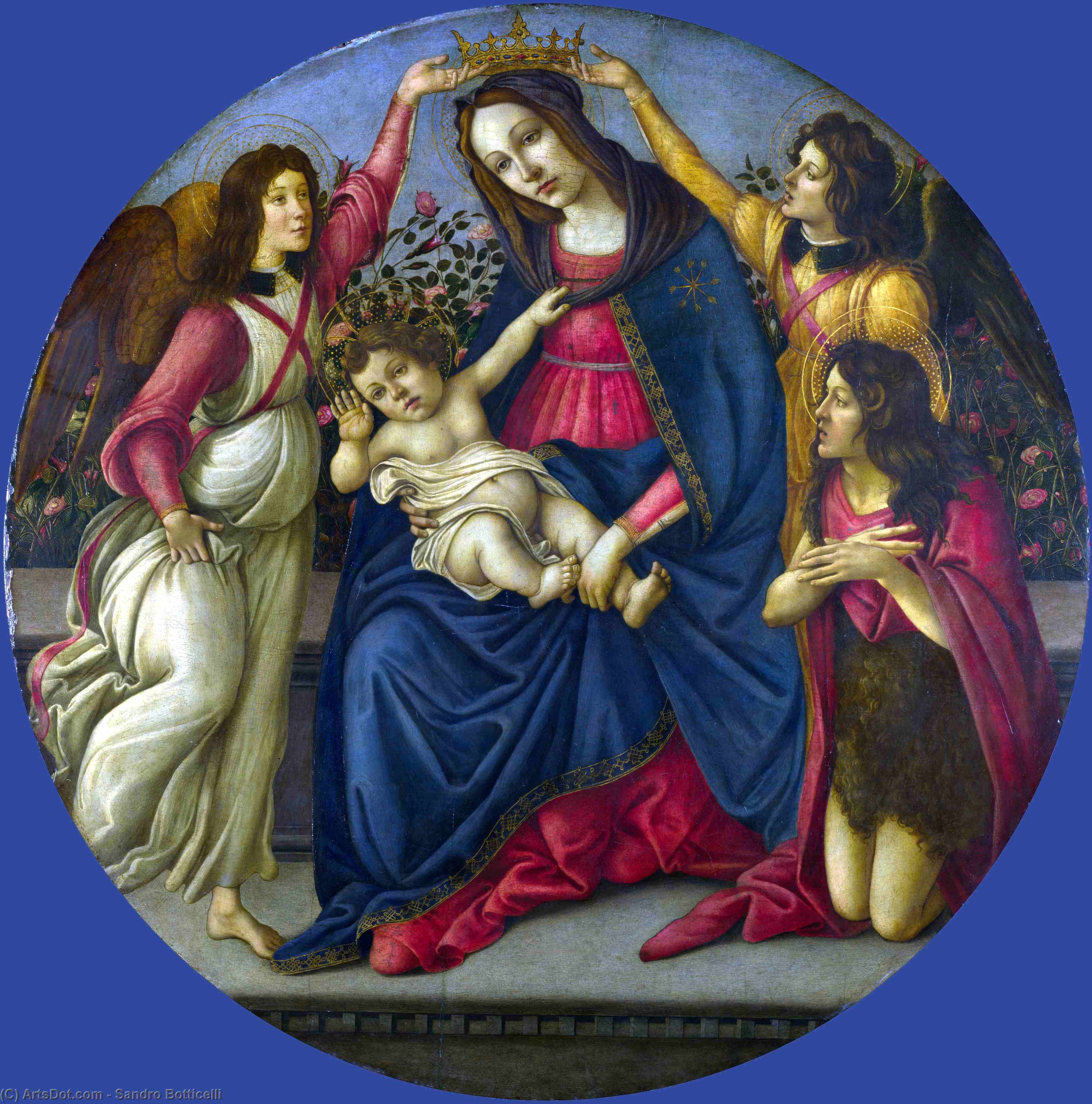Workshop Of Sandro Botticelli - The Virgin And Child With Saint John And Two Angels — Sandro Botticelli
