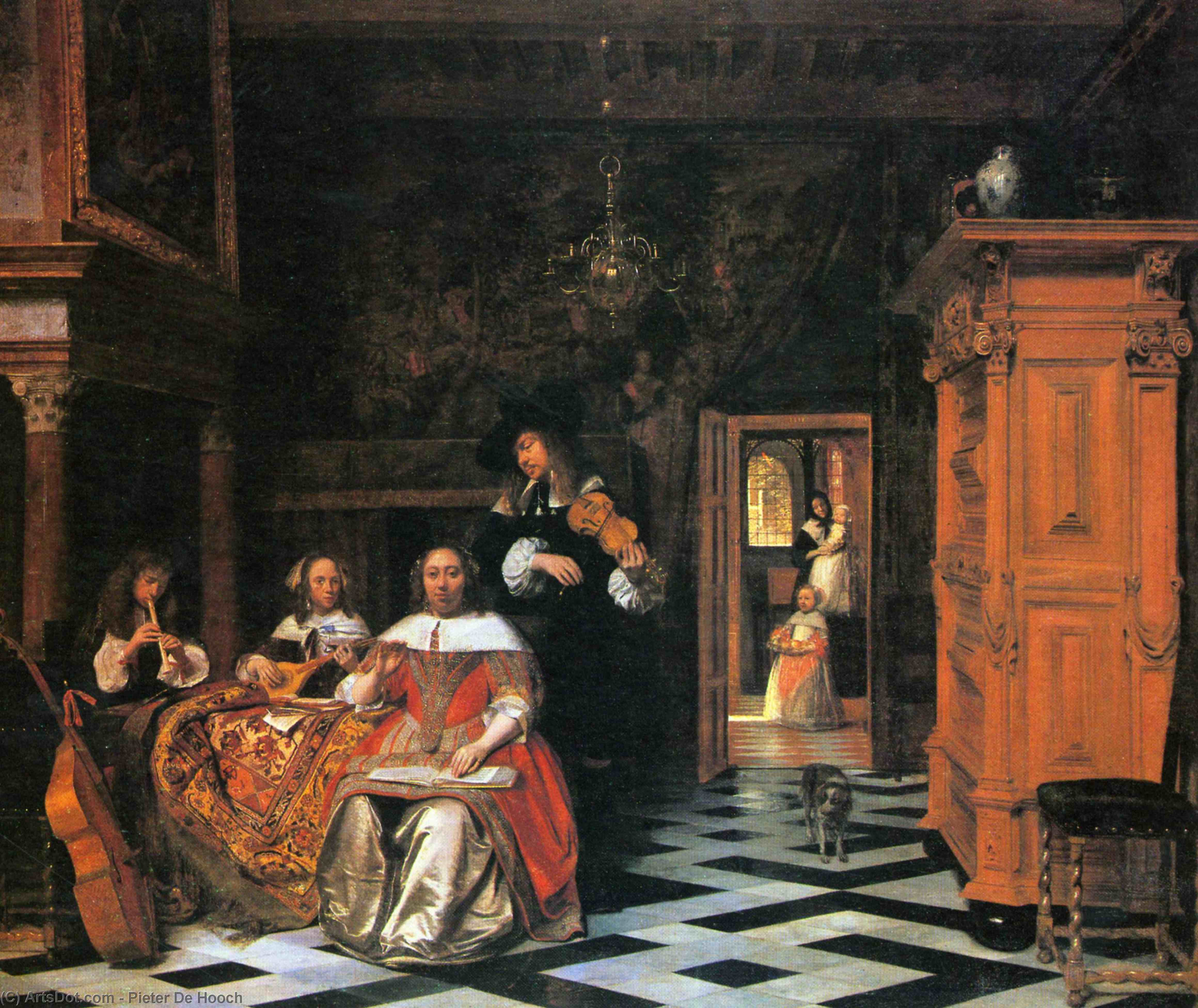 Portrait Of A Family Of Musicians — Pieter De Hooch