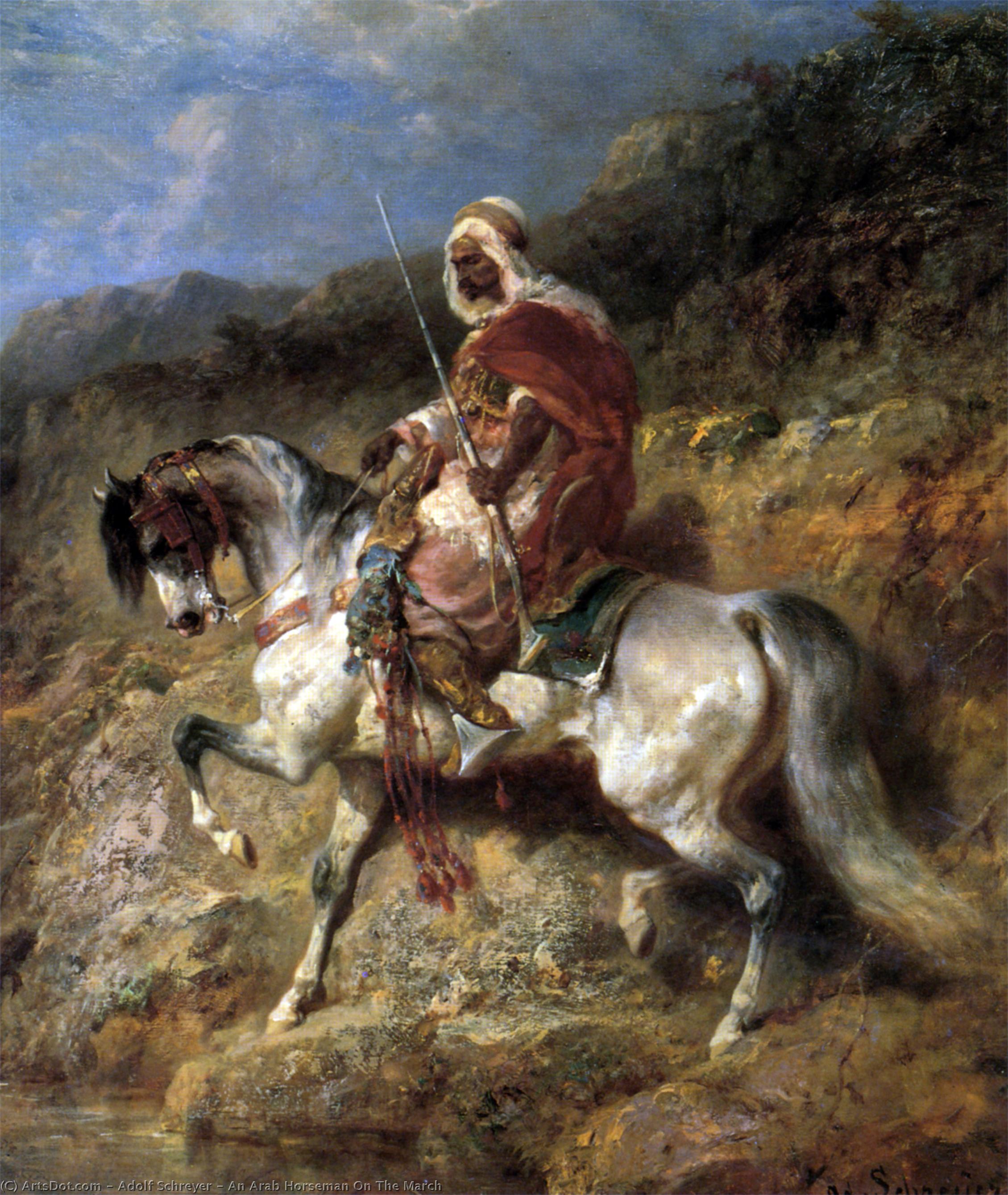 An Arab Horseman On The March — アドルフ・シュレイヤー