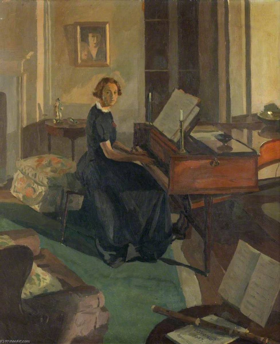 Alice Ashley At A Piano — Donald Chisholm Towner