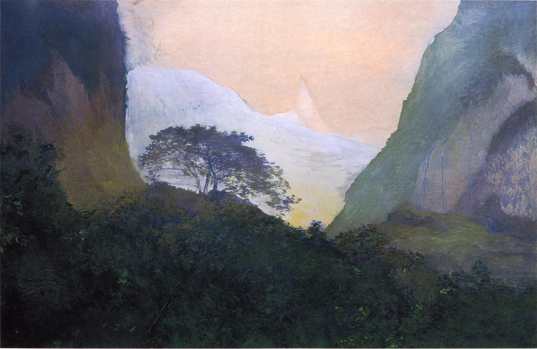 Landscape, Evening, Tahiti, Pass And Peak Of Vaiaroa, Taiarapu — John La Farge
