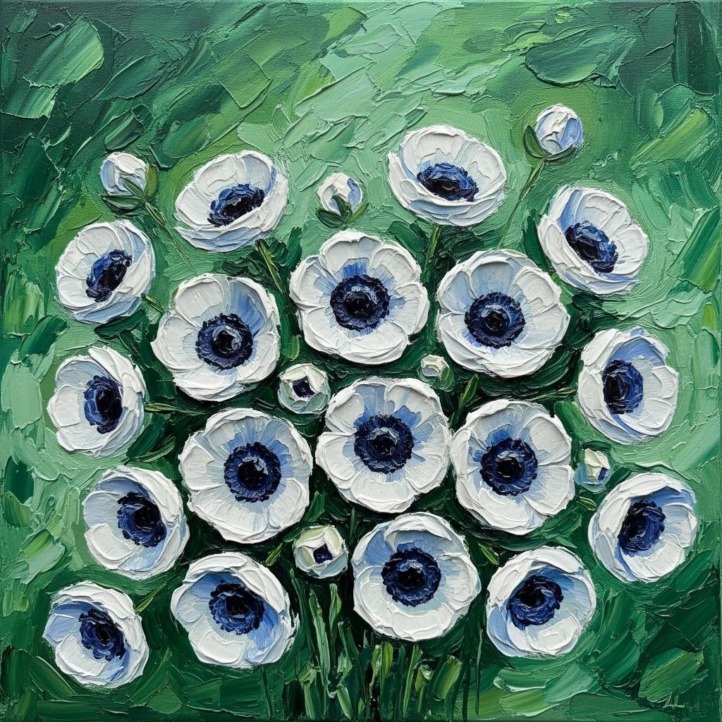 Eternal Radiance Of Sculptural White Blooms Amidst A Swirling Verdant Expanse — David Moreau