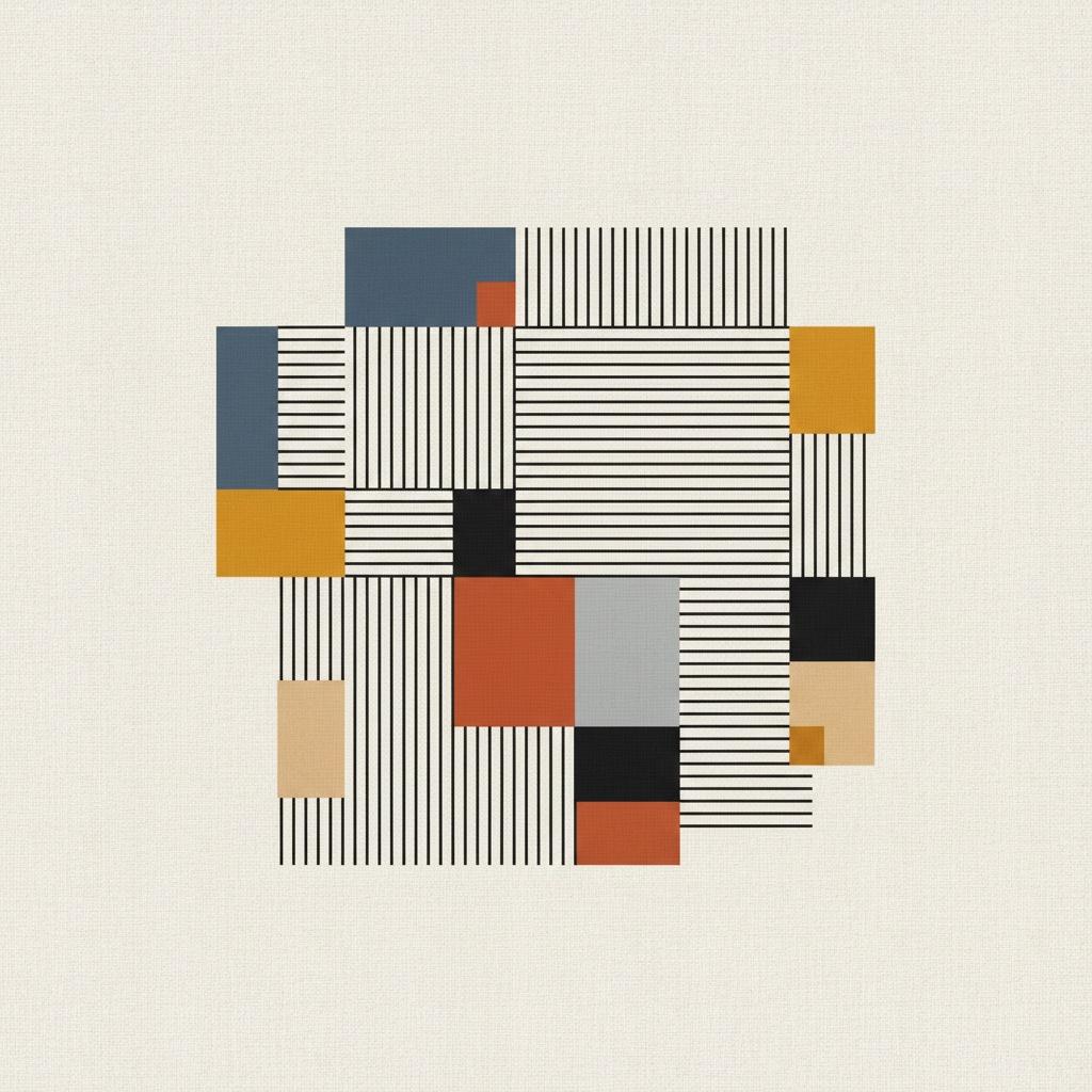 Monolithische Rhythmen In Ocker Und Schiefer: Eine Meditative Geometrische Studie — Laurent Fabre